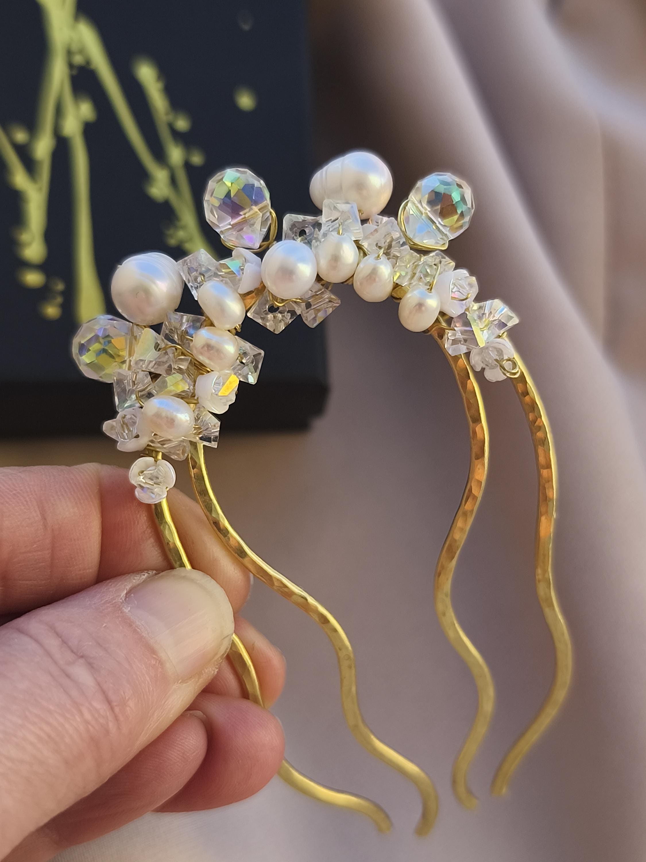 Bridal Hair Comb Pearl