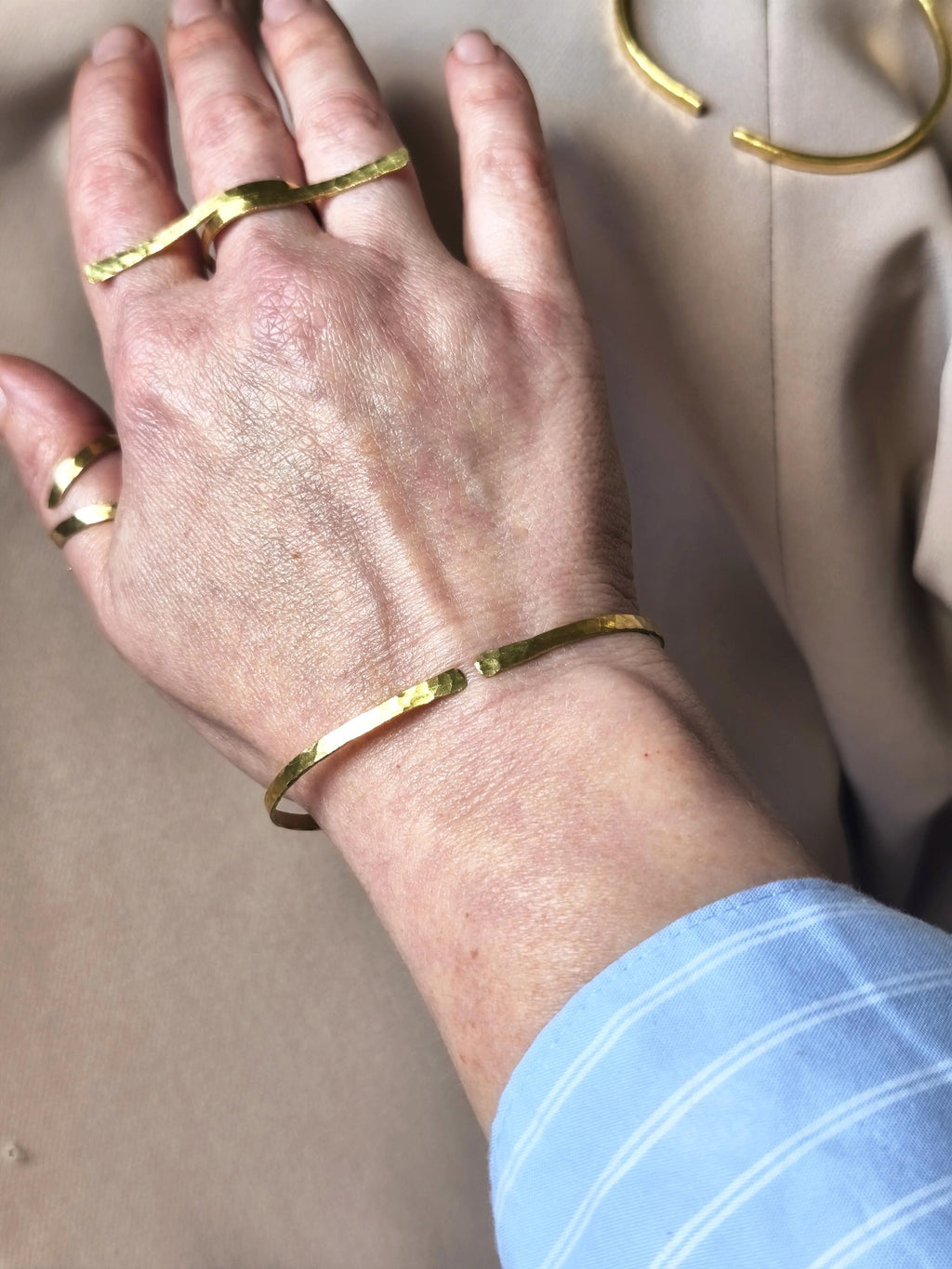 Thin Brass Cuff Bracelet