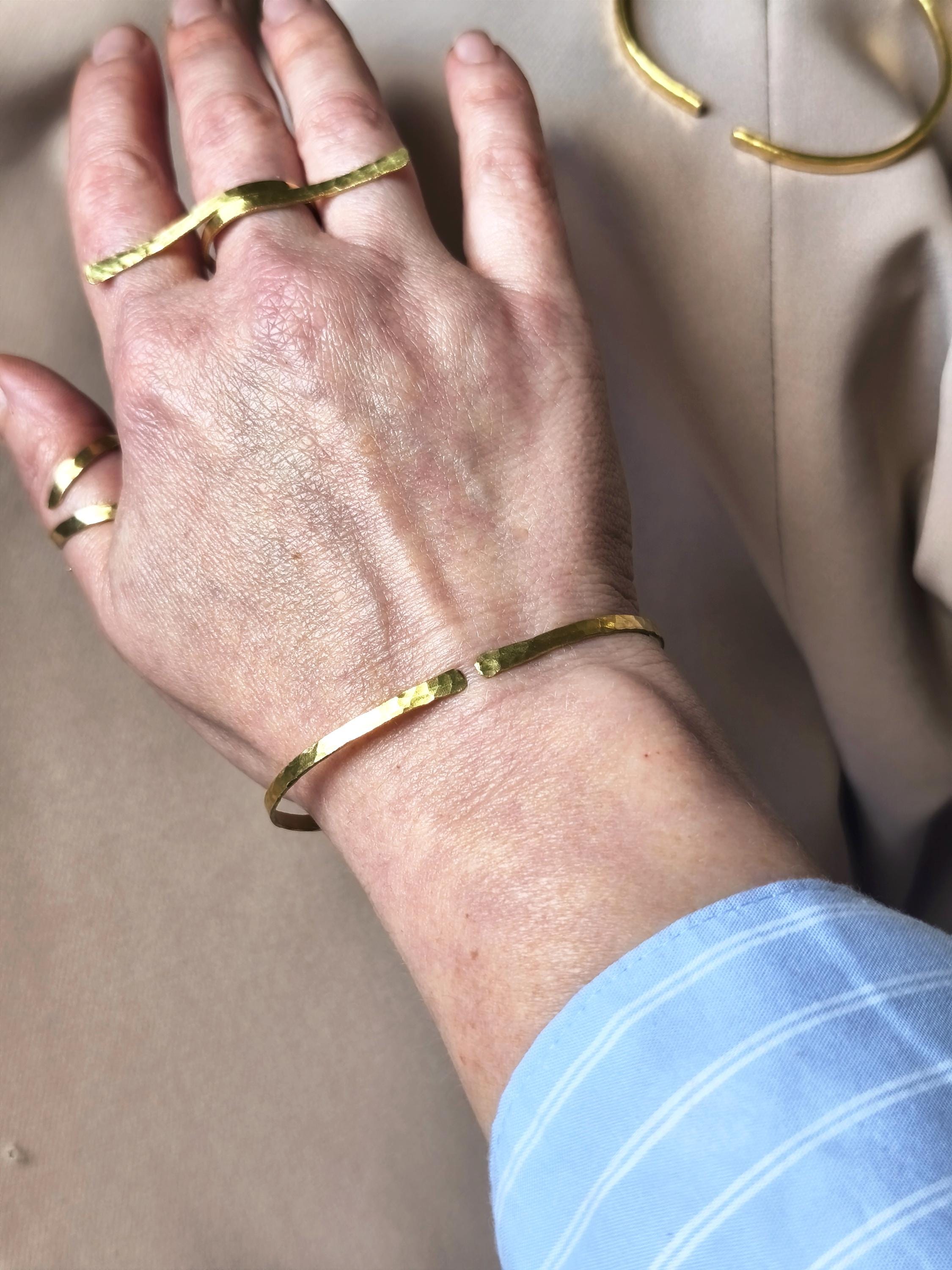 Thin Brass Cuff Bracelet