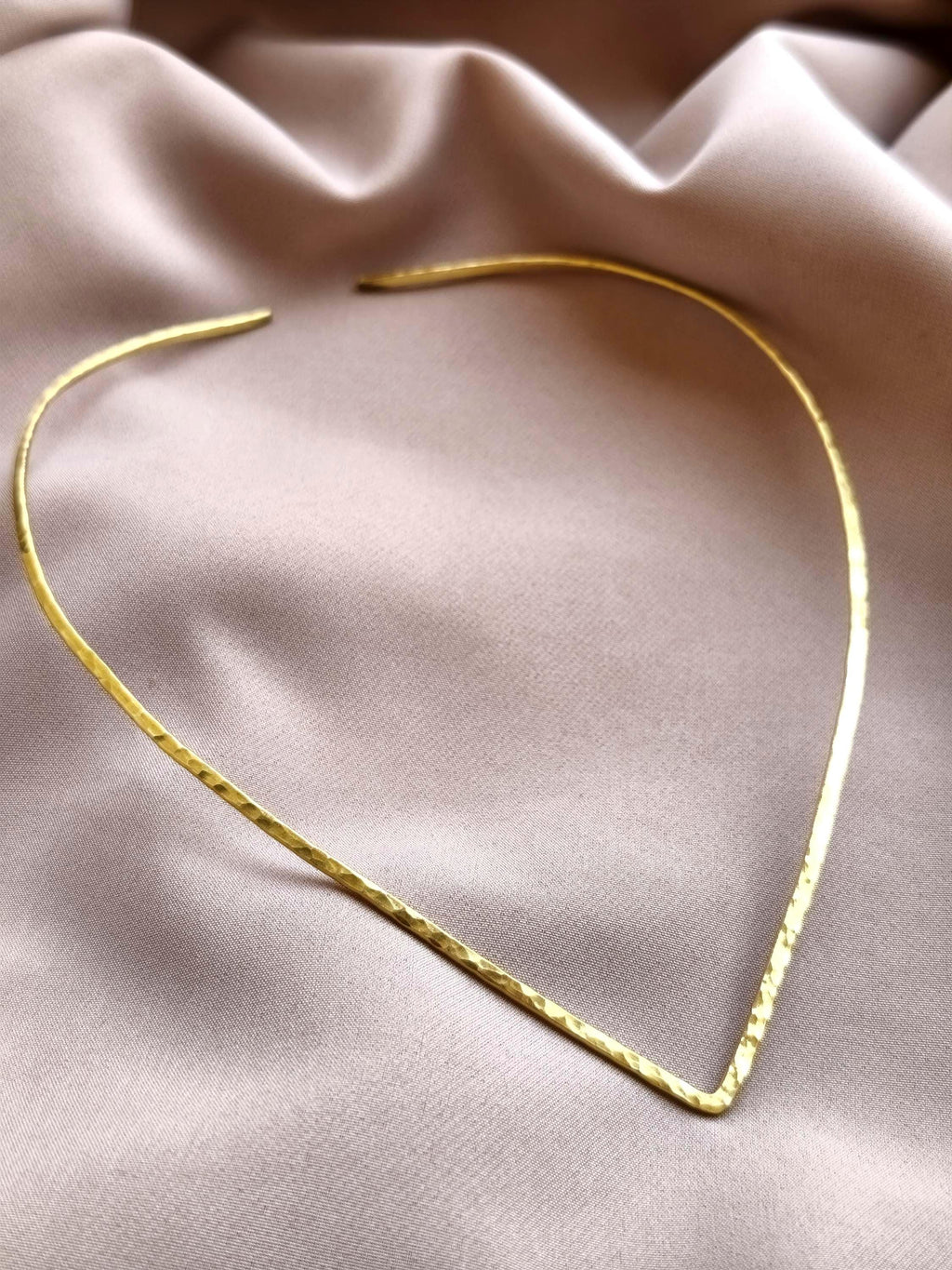 Minimalist V Necklace Brass