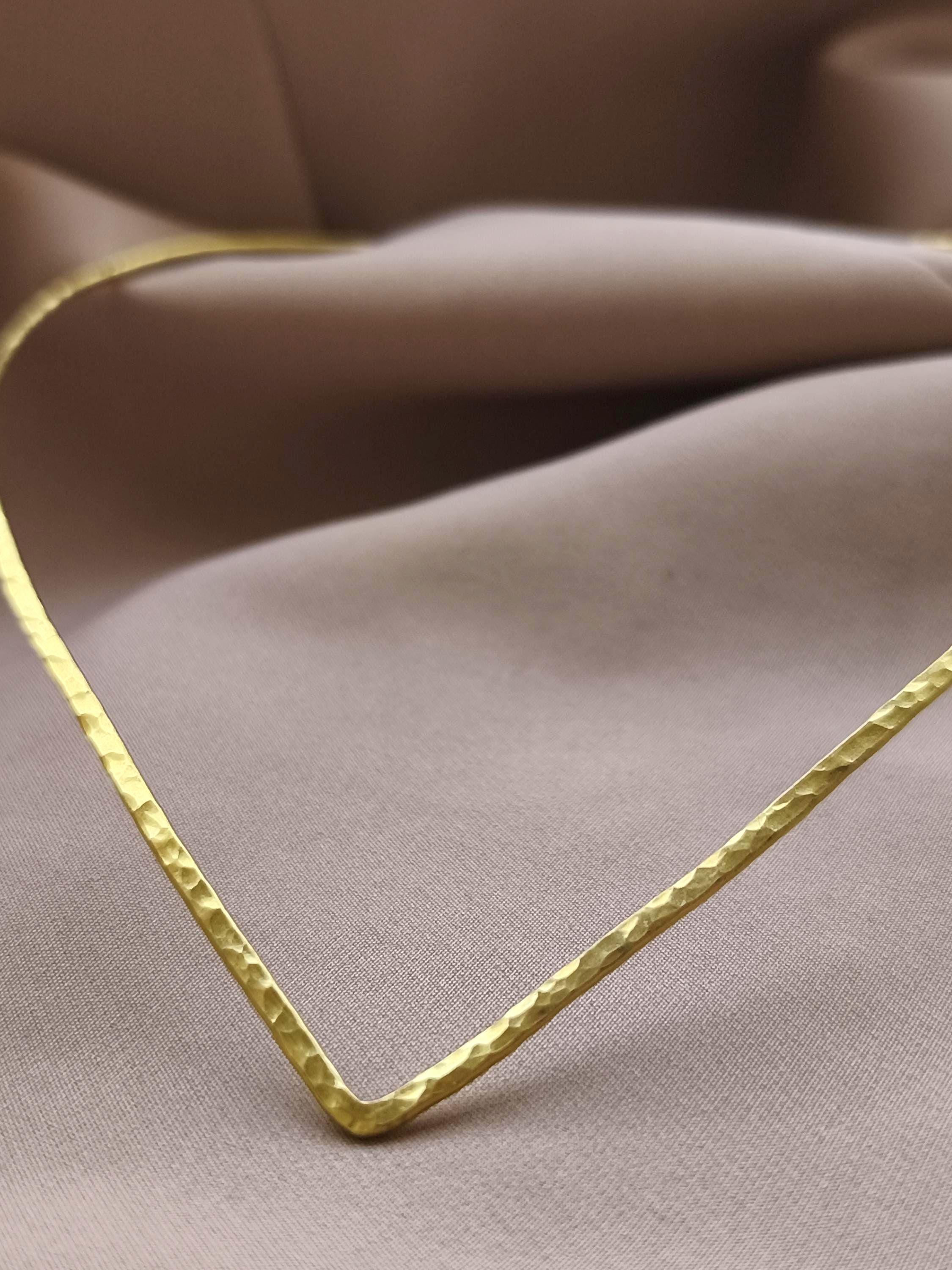 Minimalist V Necklace Brass