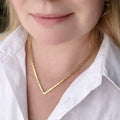 Minimalist V Necklace Brass