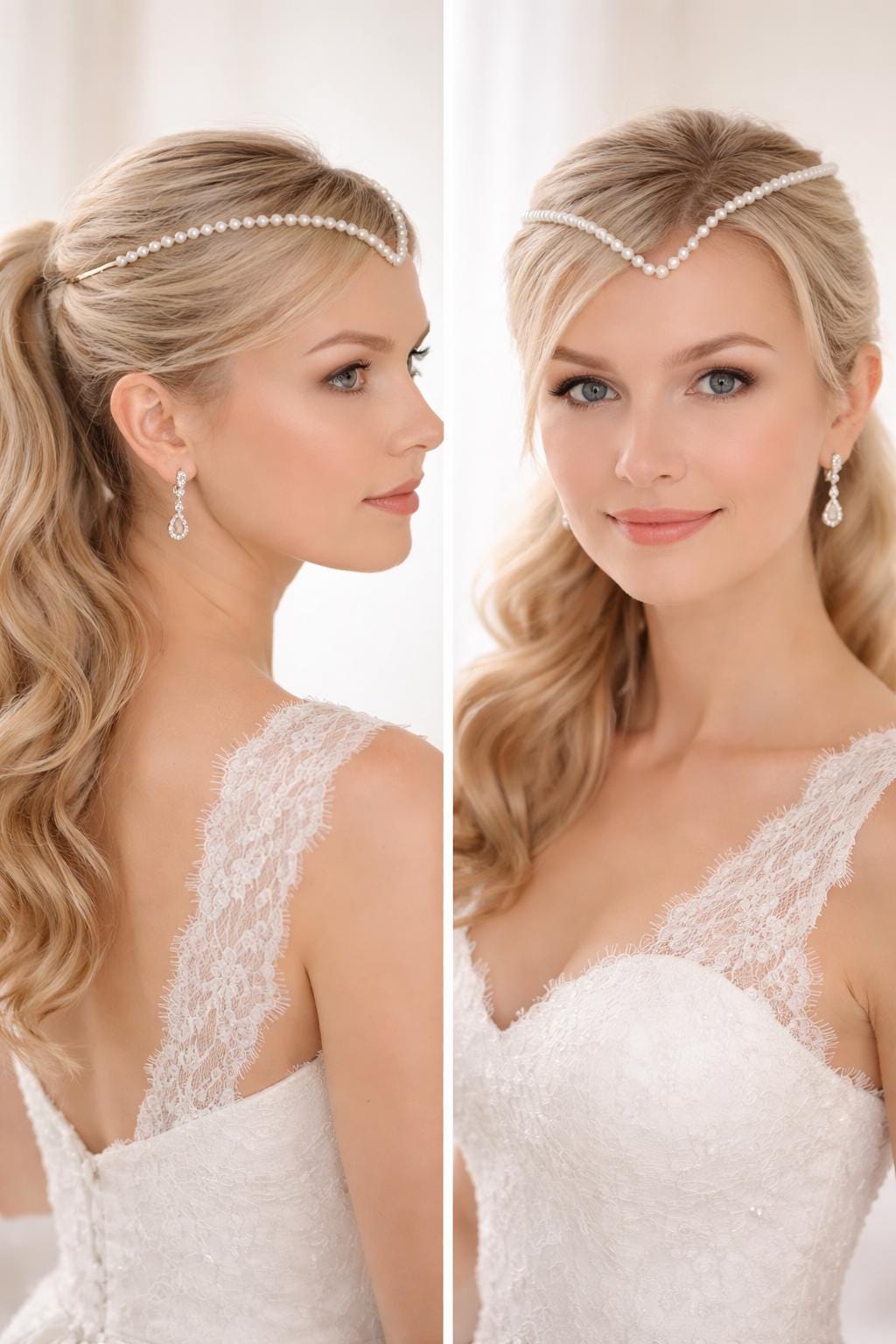 Minimalist Brass Bridal Tiara with Pearls
