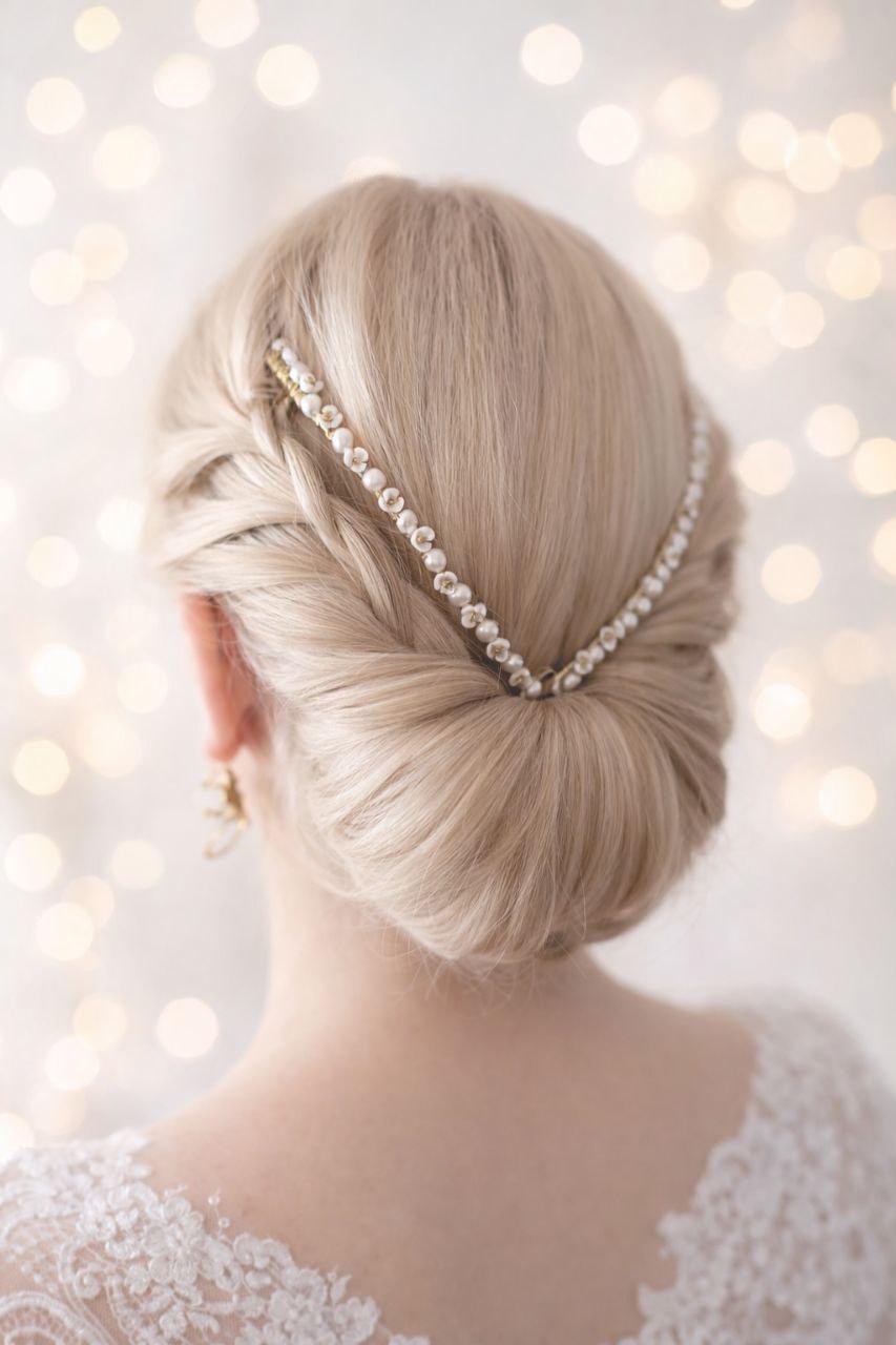 Pearl Bridal Halo Crown
