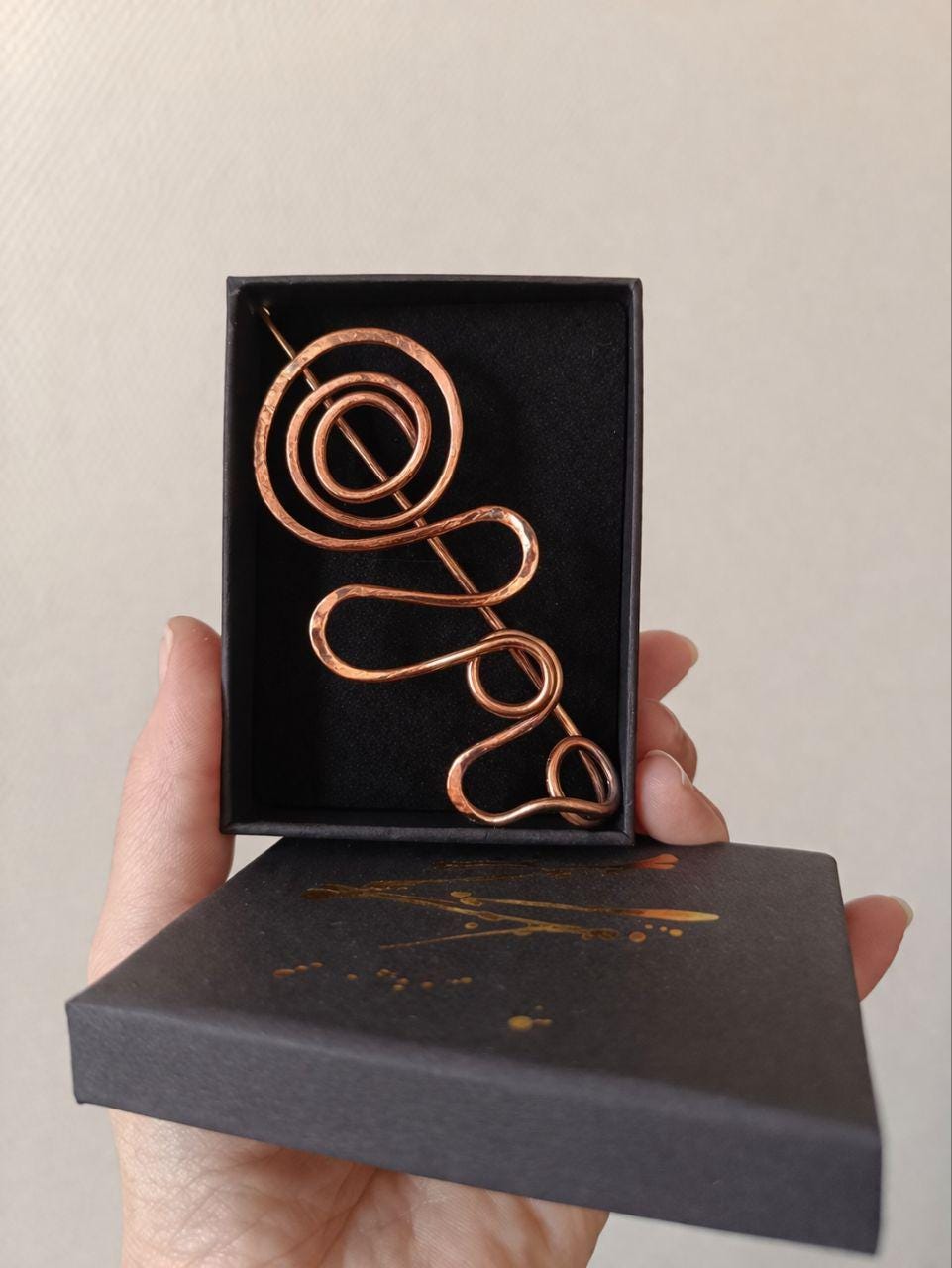 Copper Spiral Shawl Pin