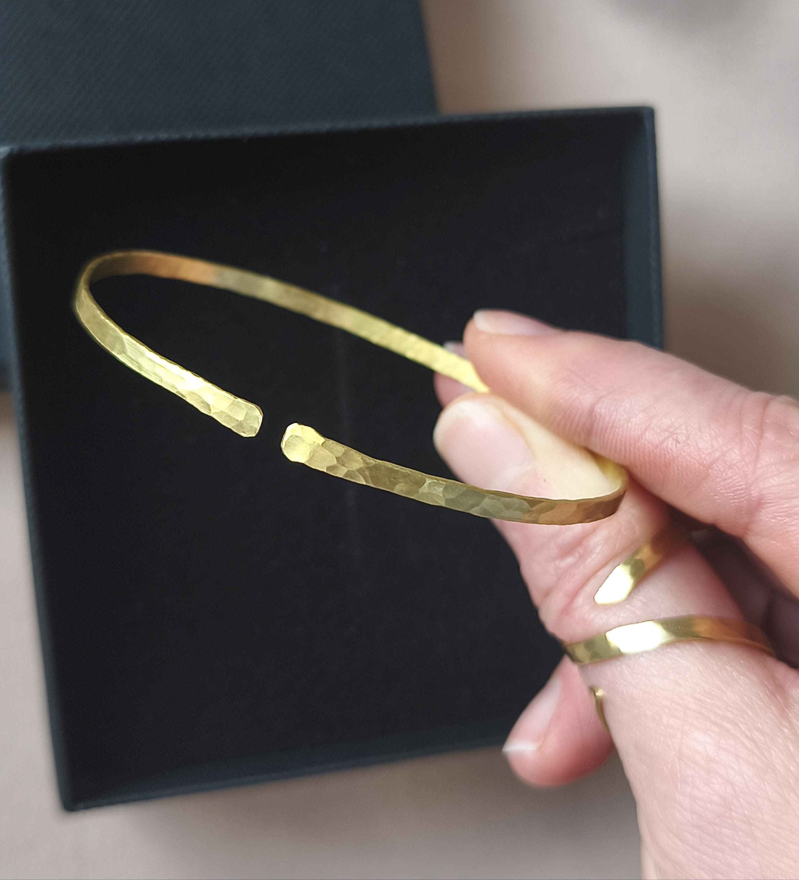 Thin Brass Cuff Bracelet
