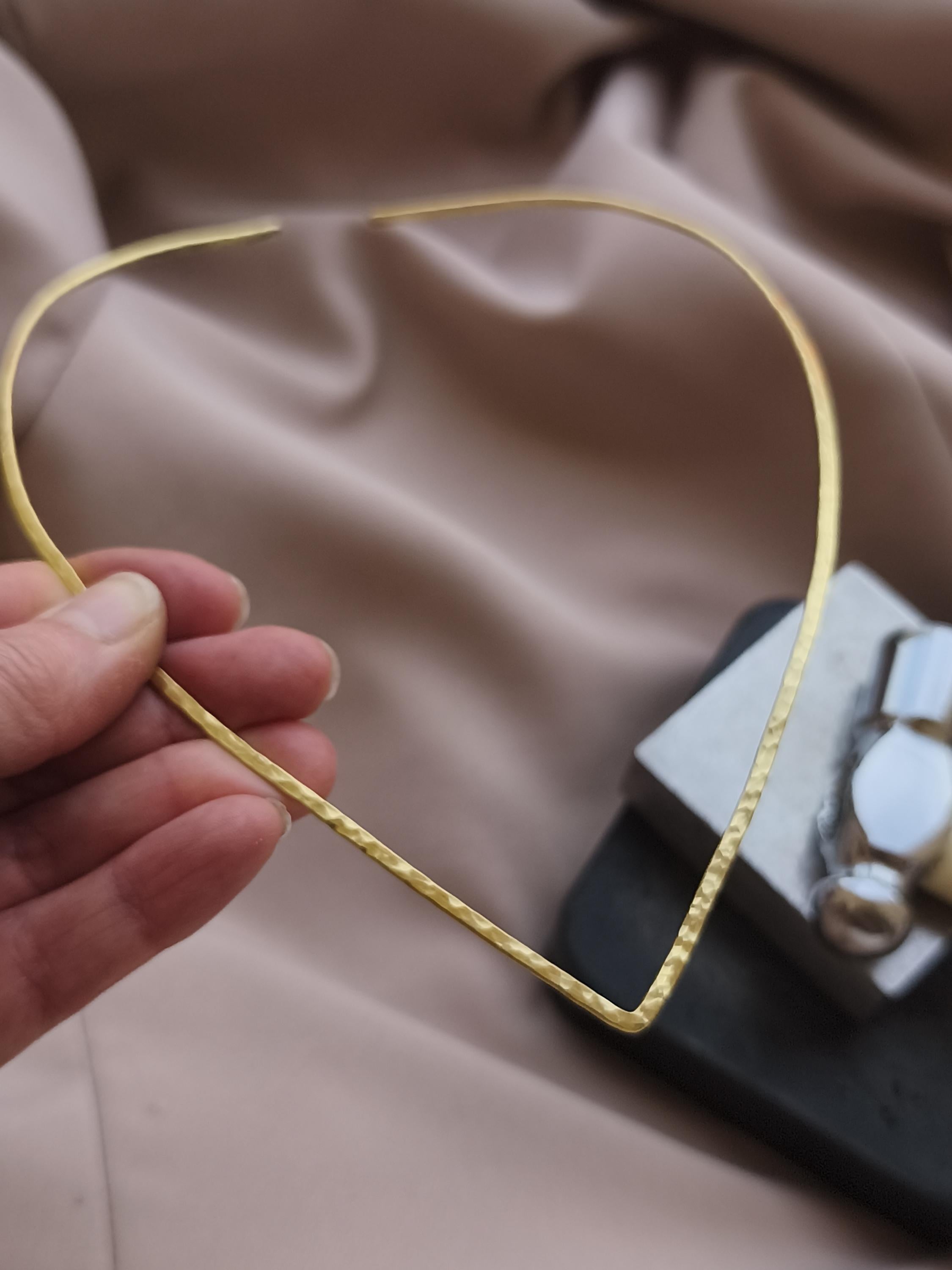 Minimalist V Necklace Brass