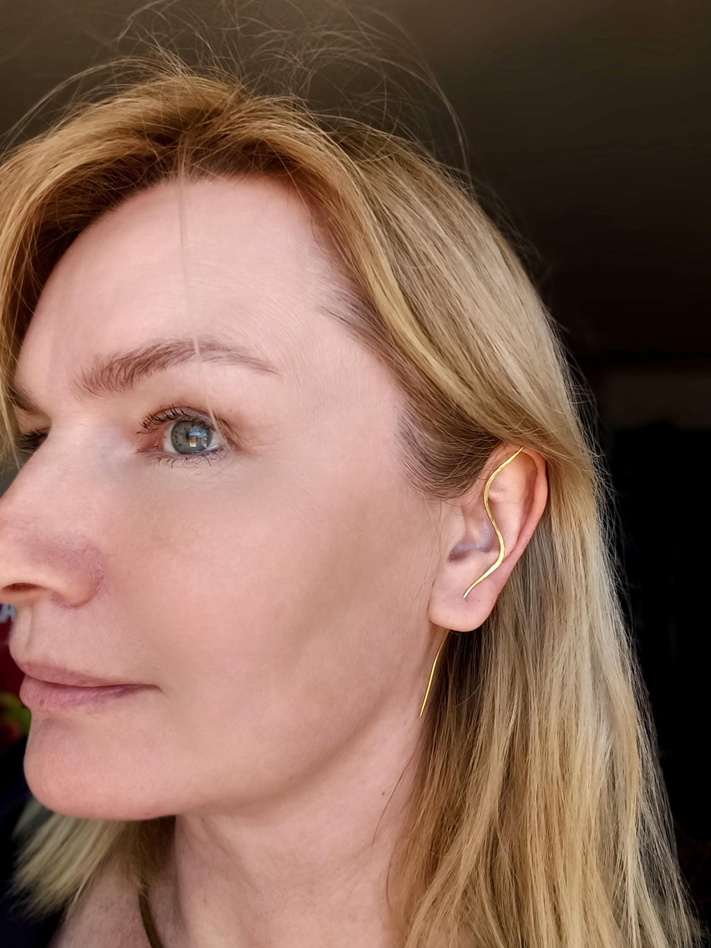 Elven Brass Ear Cuff Pair