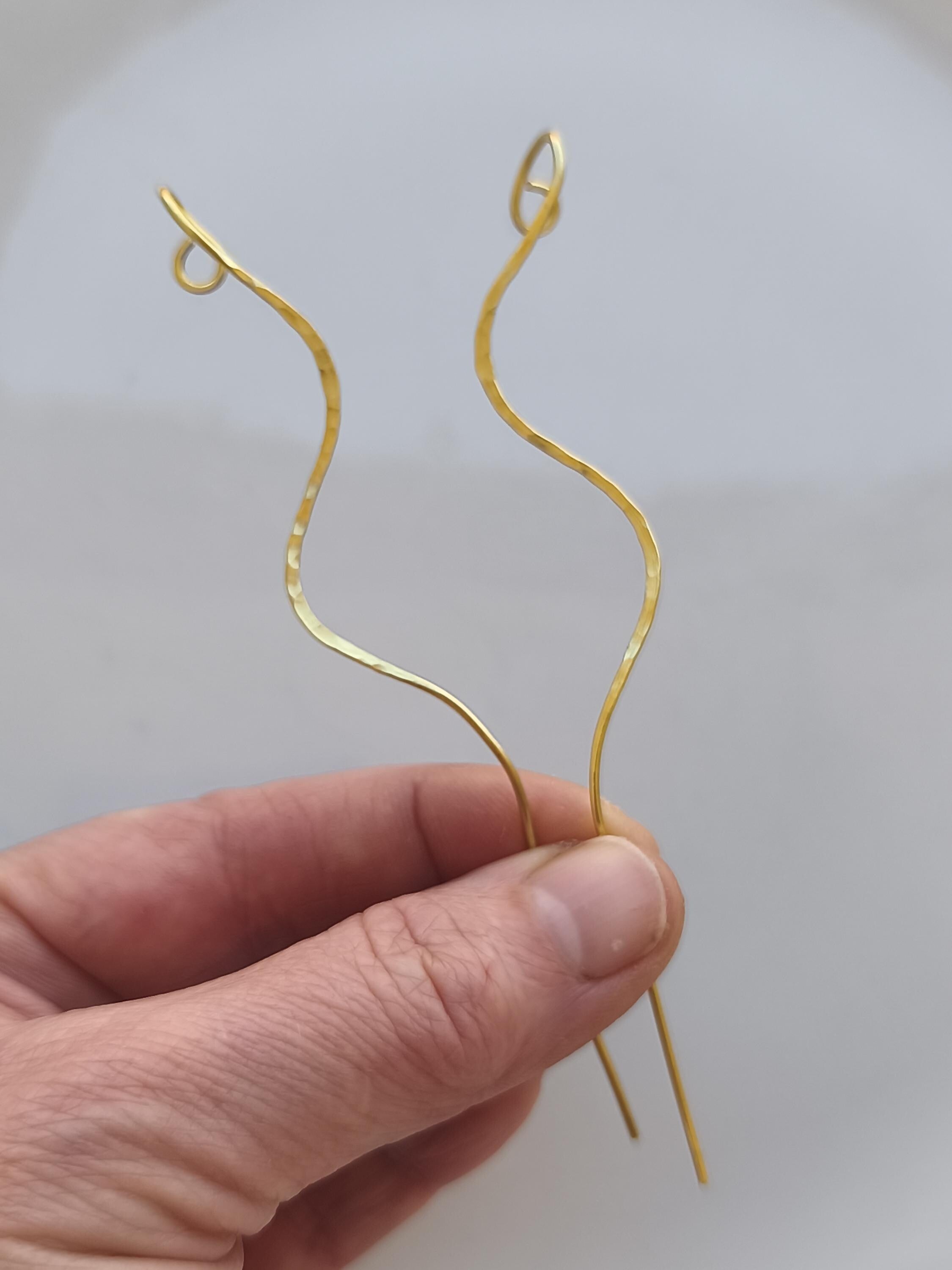 Elven Brass Ear Cuff Pair