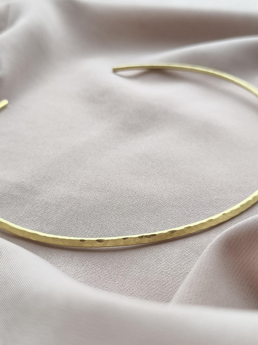 Sculptural Brass Choker Necklace