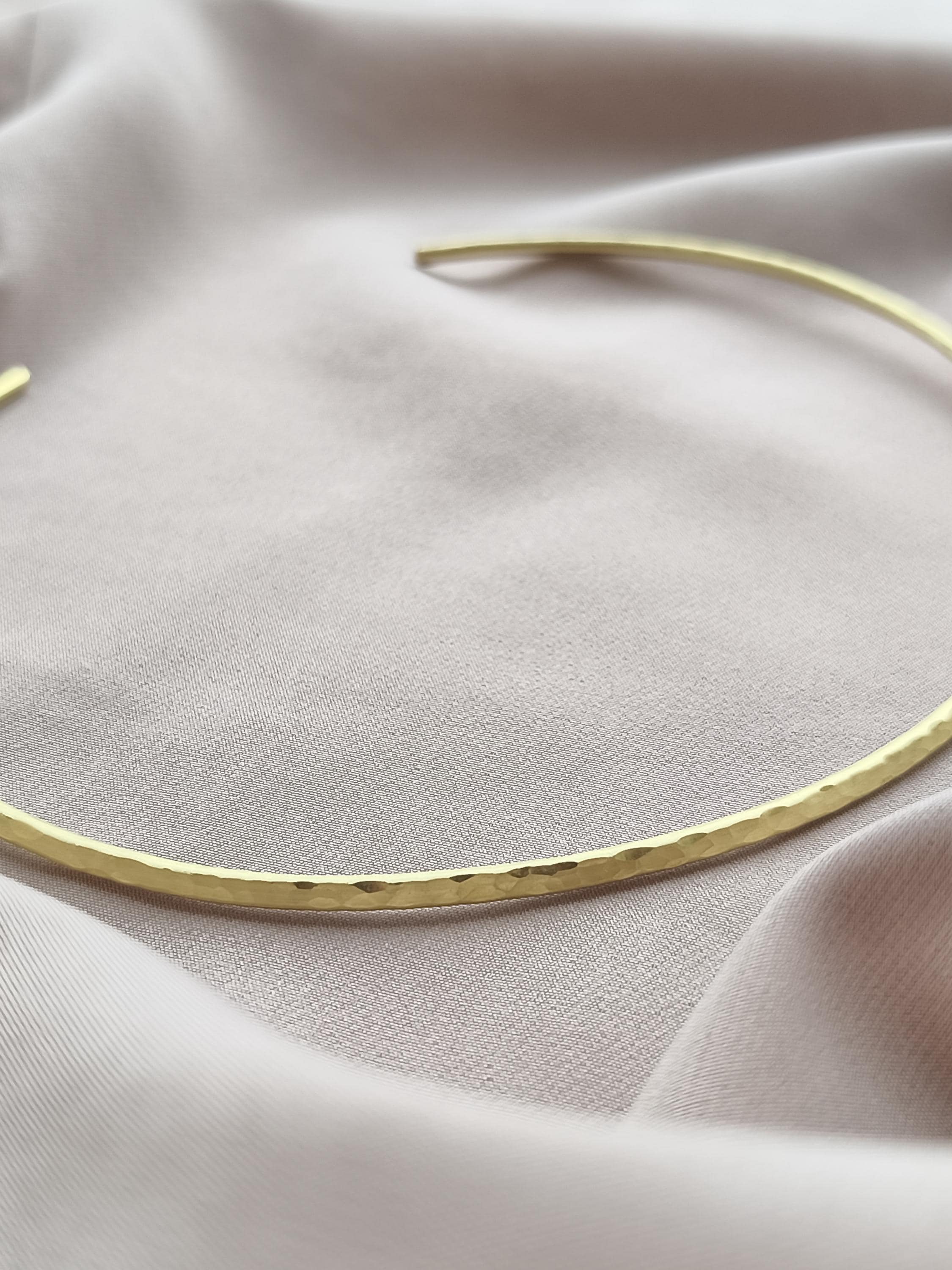 Sculptural Brass Choker Necklace