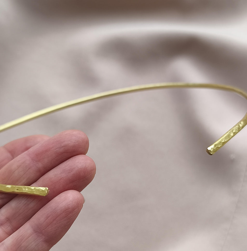 Sculptural Brass Choker Necklace