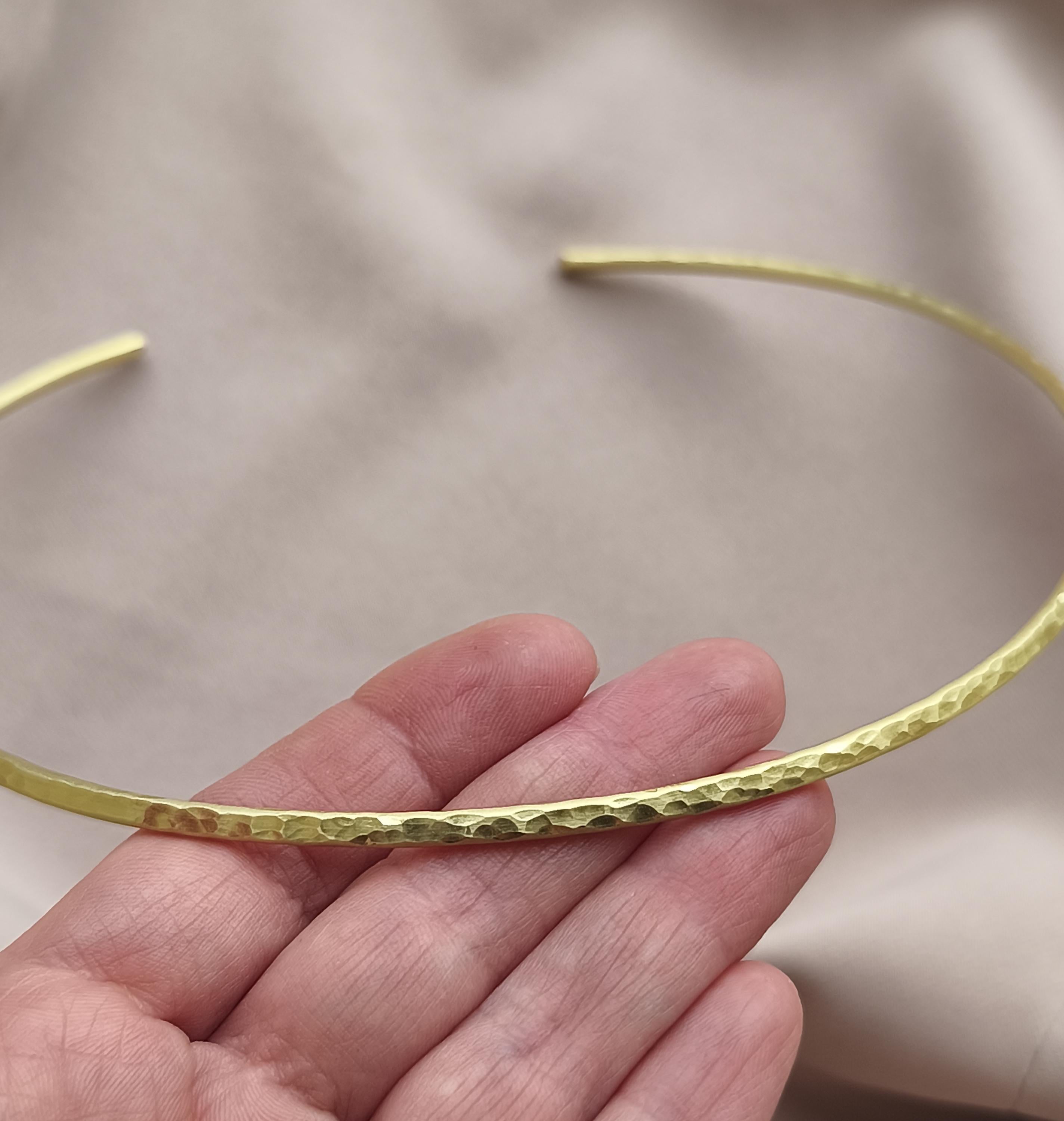 Sculptural Brass Choker Necklace