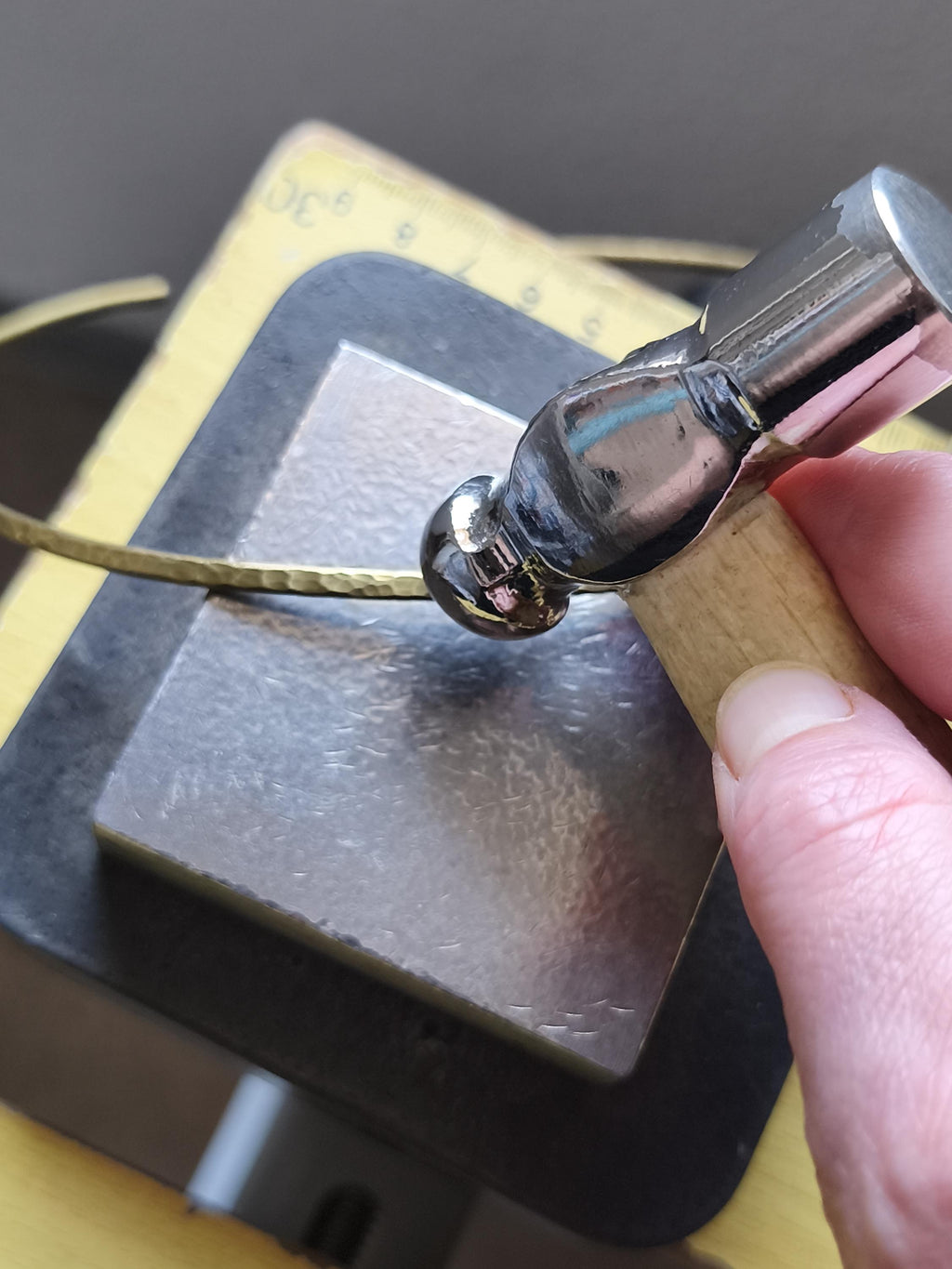 Sculptural Brass Choker Necklace