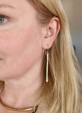 Minimalist Brass Bar Earrings