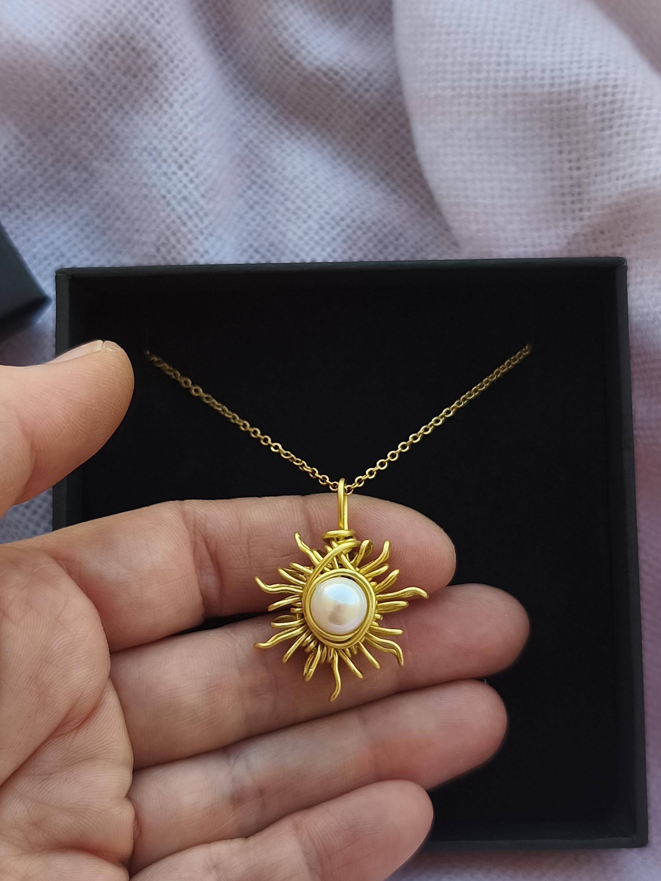 Handmade Sun Pendant Necklace
