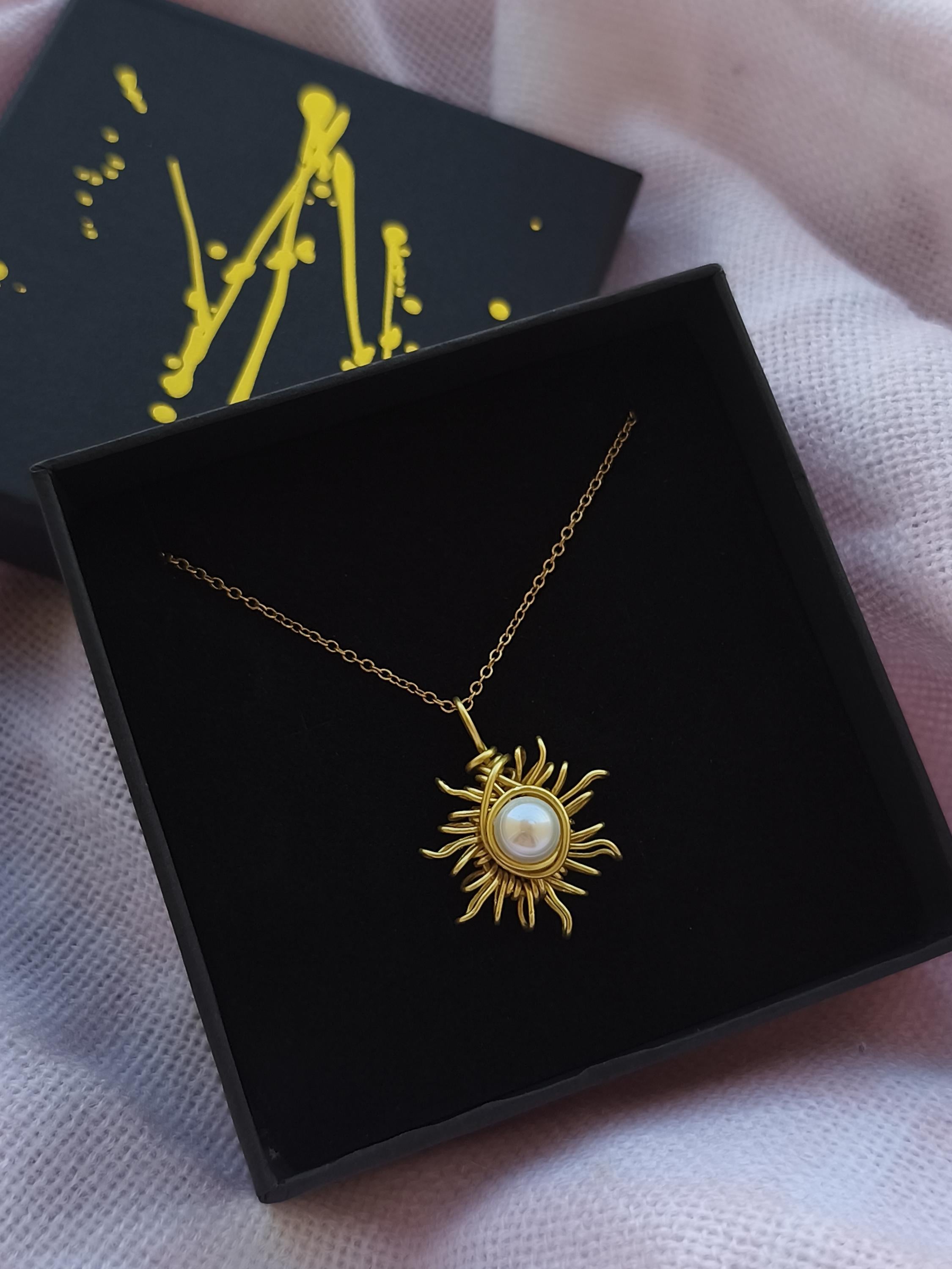 Handmade Sun Pendant Necklace