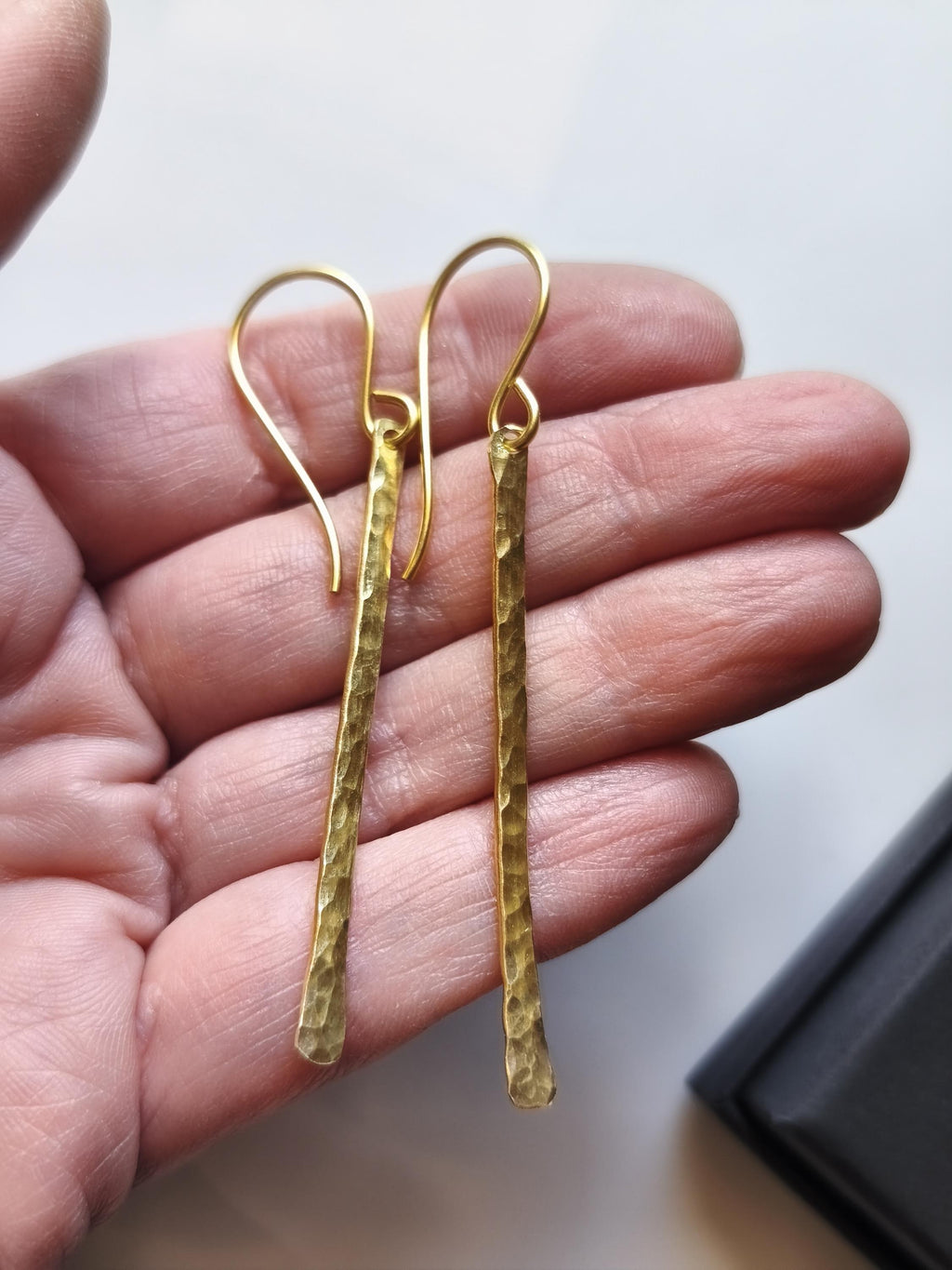 Minimalist Brass Bar Earrings