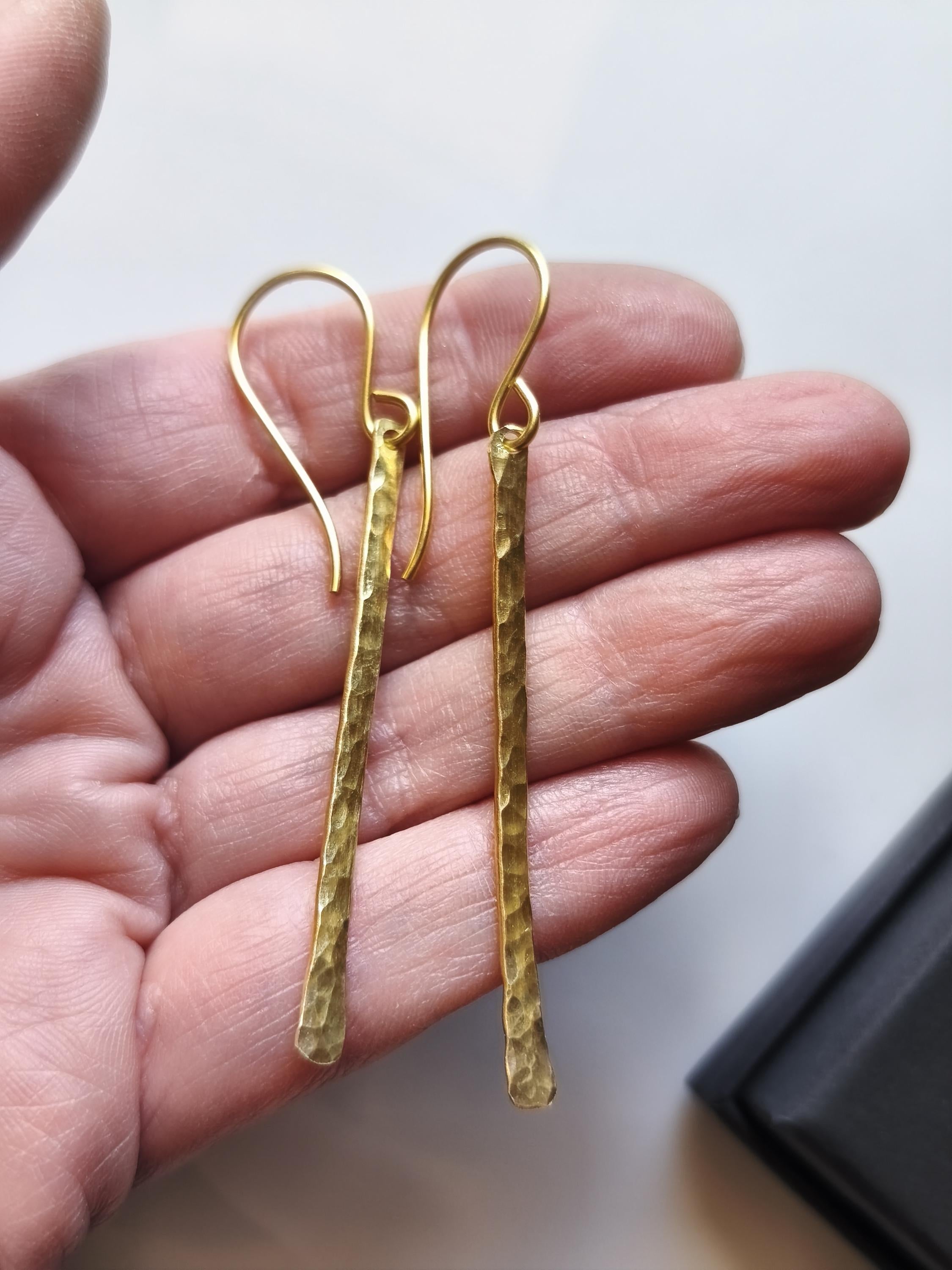 Minimalist Brass Bar Earrings