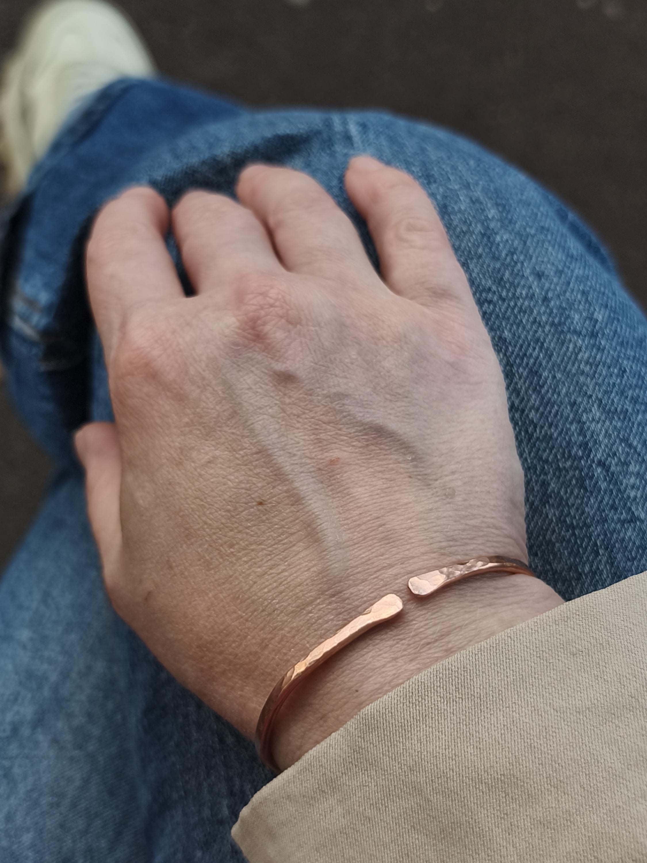 Hammered Copper Cuff Bracelet