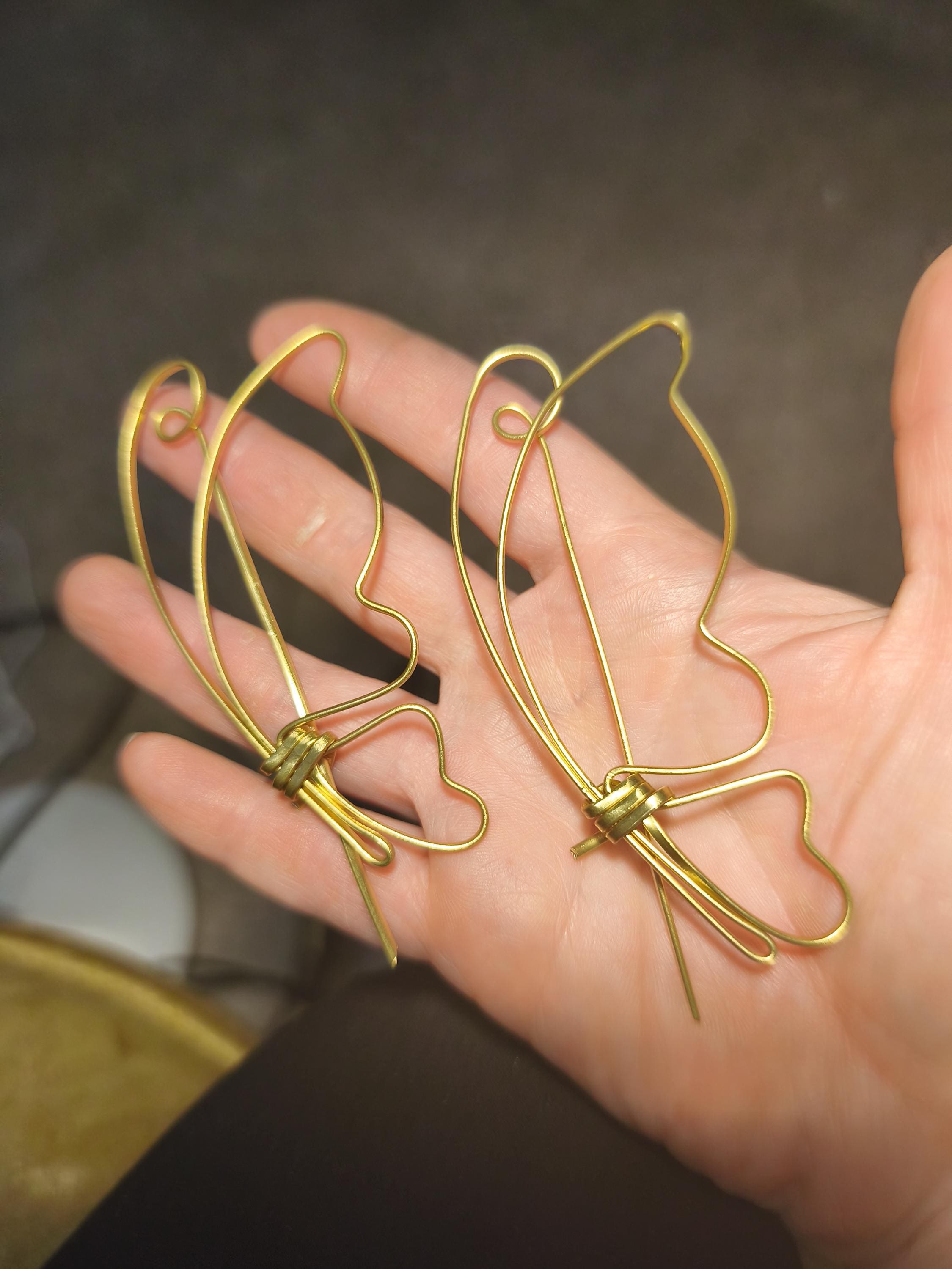 Minimalist Butterfly Brass Brooch