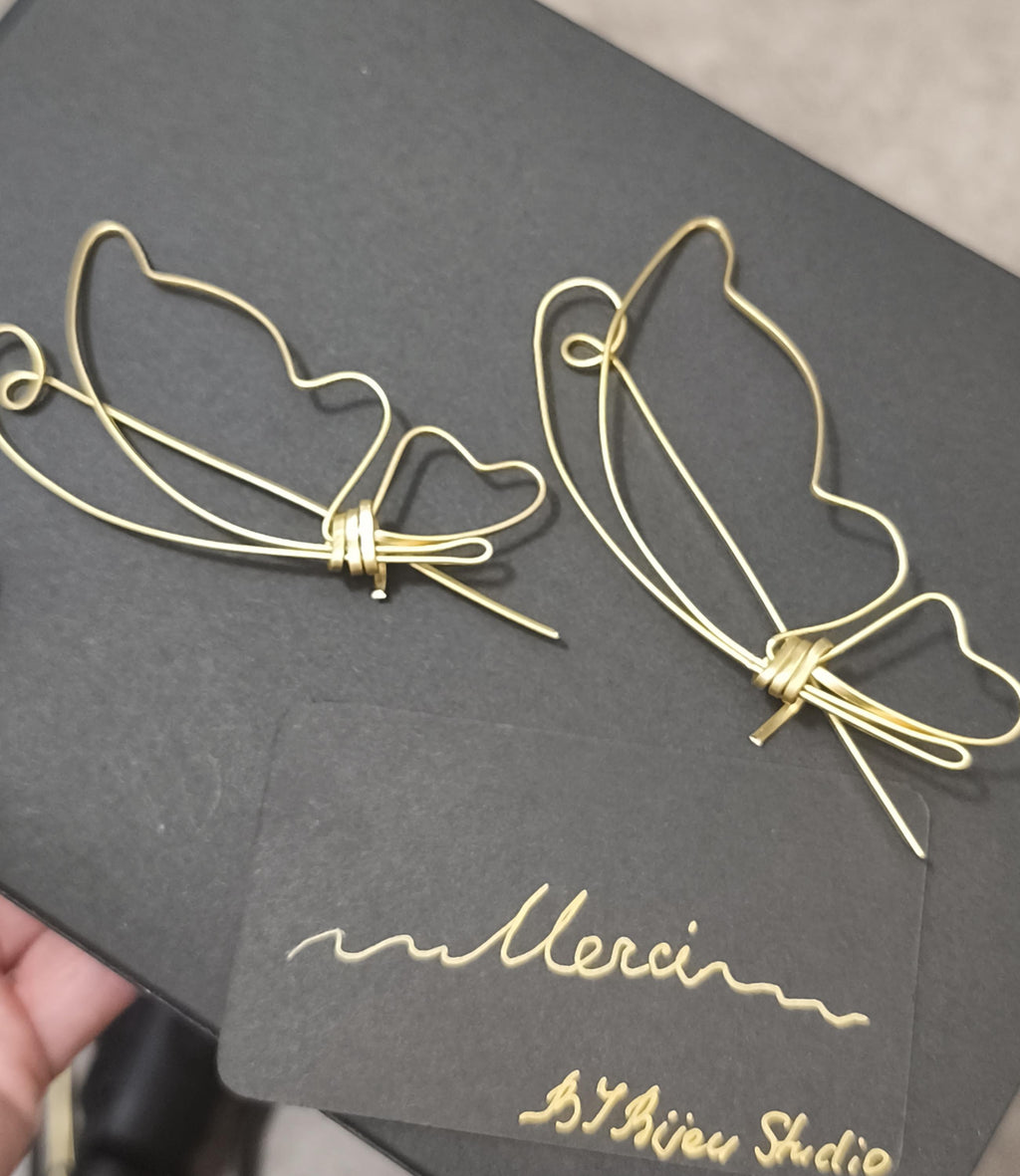 Minimalist Butterfly Brass Brooch