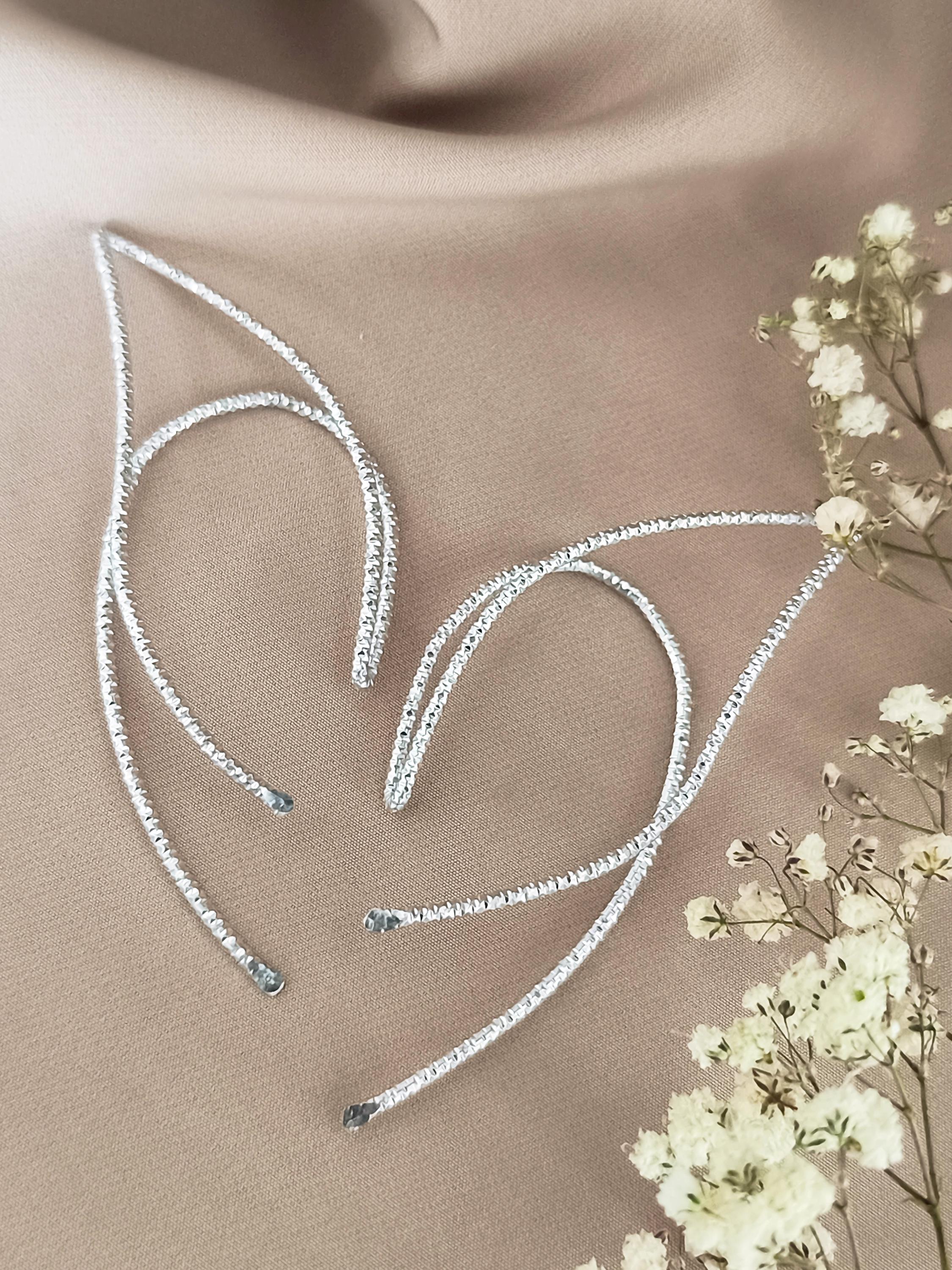 Elf Ear Cuff Pair Silver Tone