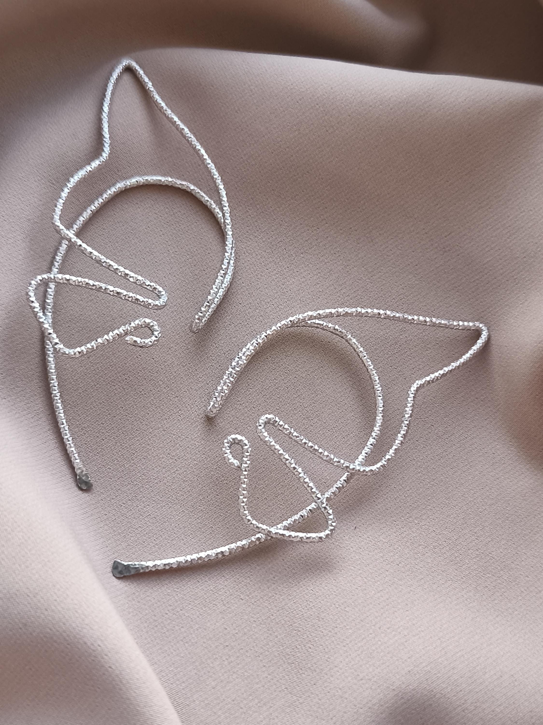 Butterfly Ear Cuff Pair Silver Tone