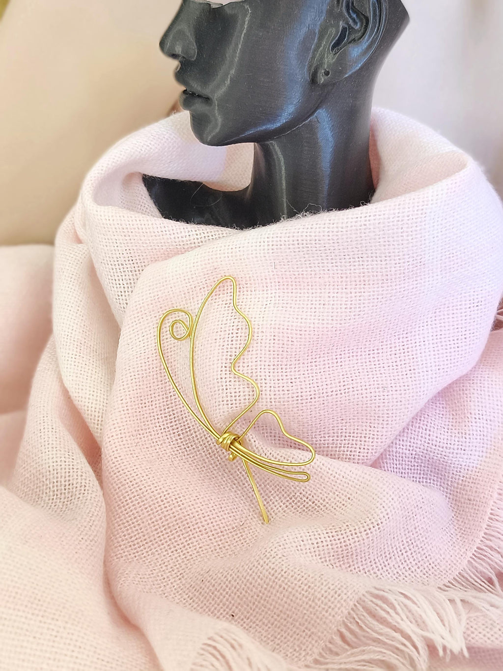 Minimalist Butterfly Brass Brooch