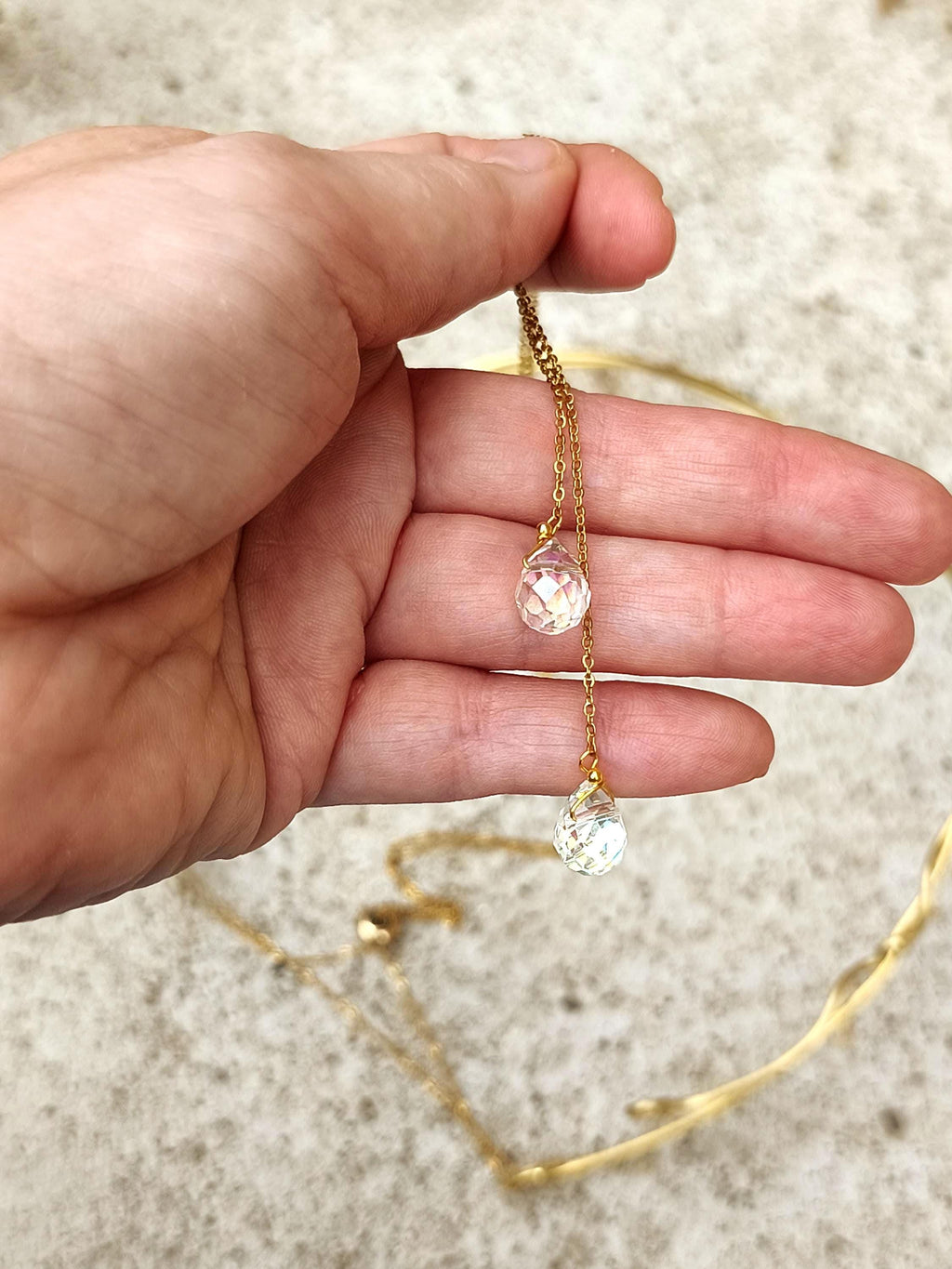 Elven Brass Tiara with Adjustable Crystal Chain