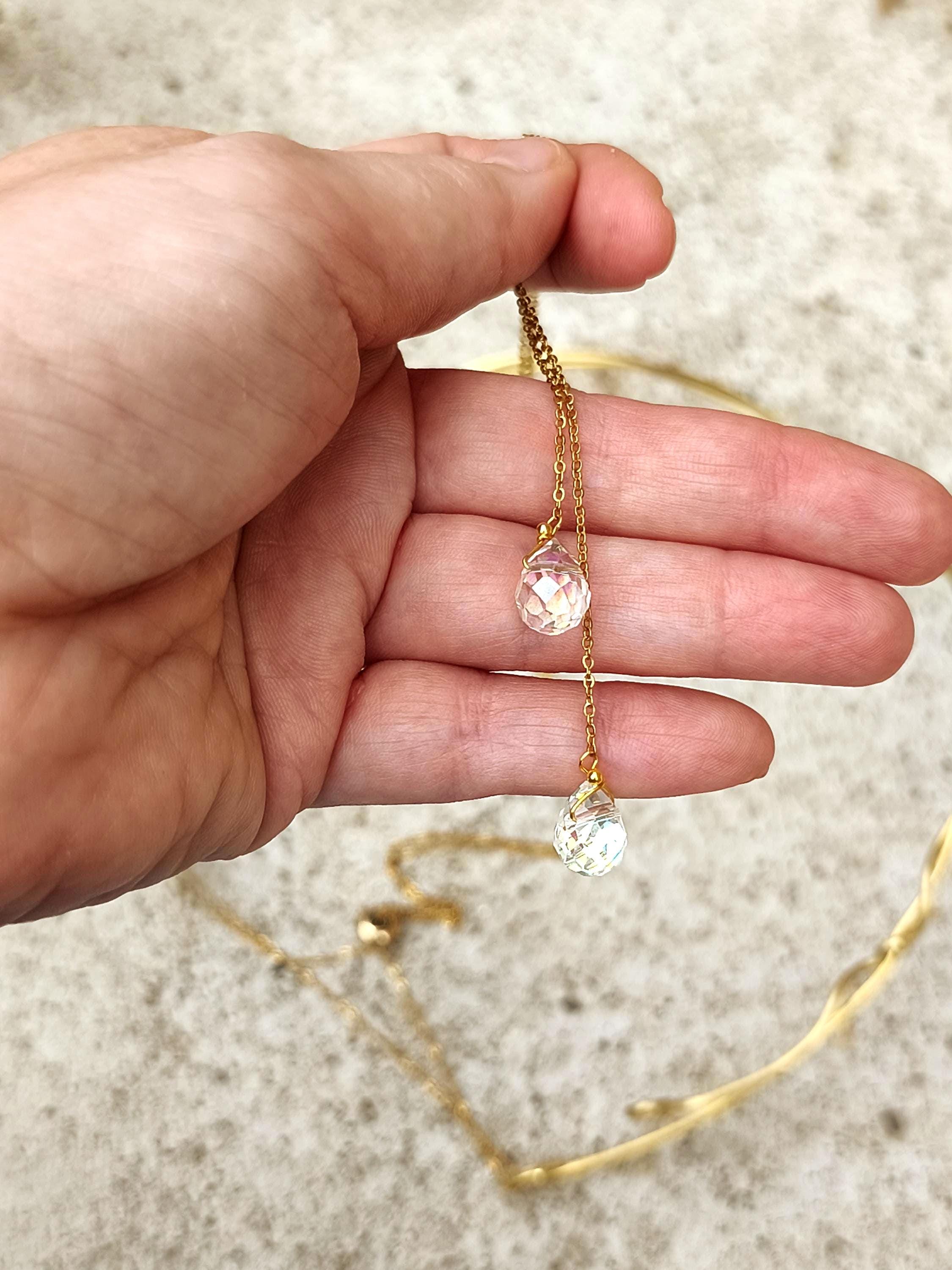 Elven Brass Tiara with Adjustable Crystal Chain