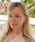 Elven Brass Tiara with Adjustable Crystal Chain