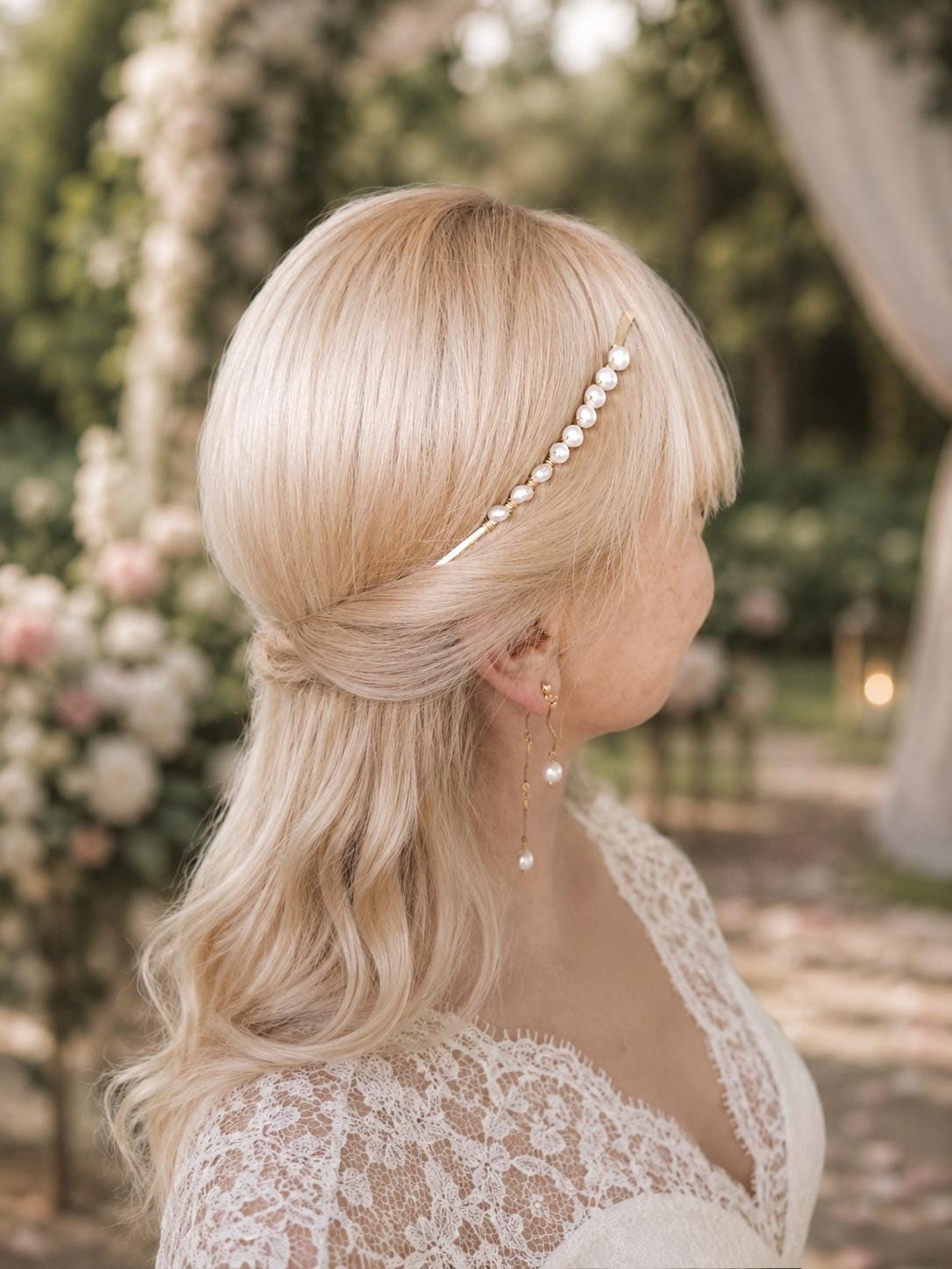 Pearl Hair Styling Tool, Pearl Halo Crown, Hair Shaping Tool, Bridal Hair Accessory, Braid Styling Tool, Brass or Steel