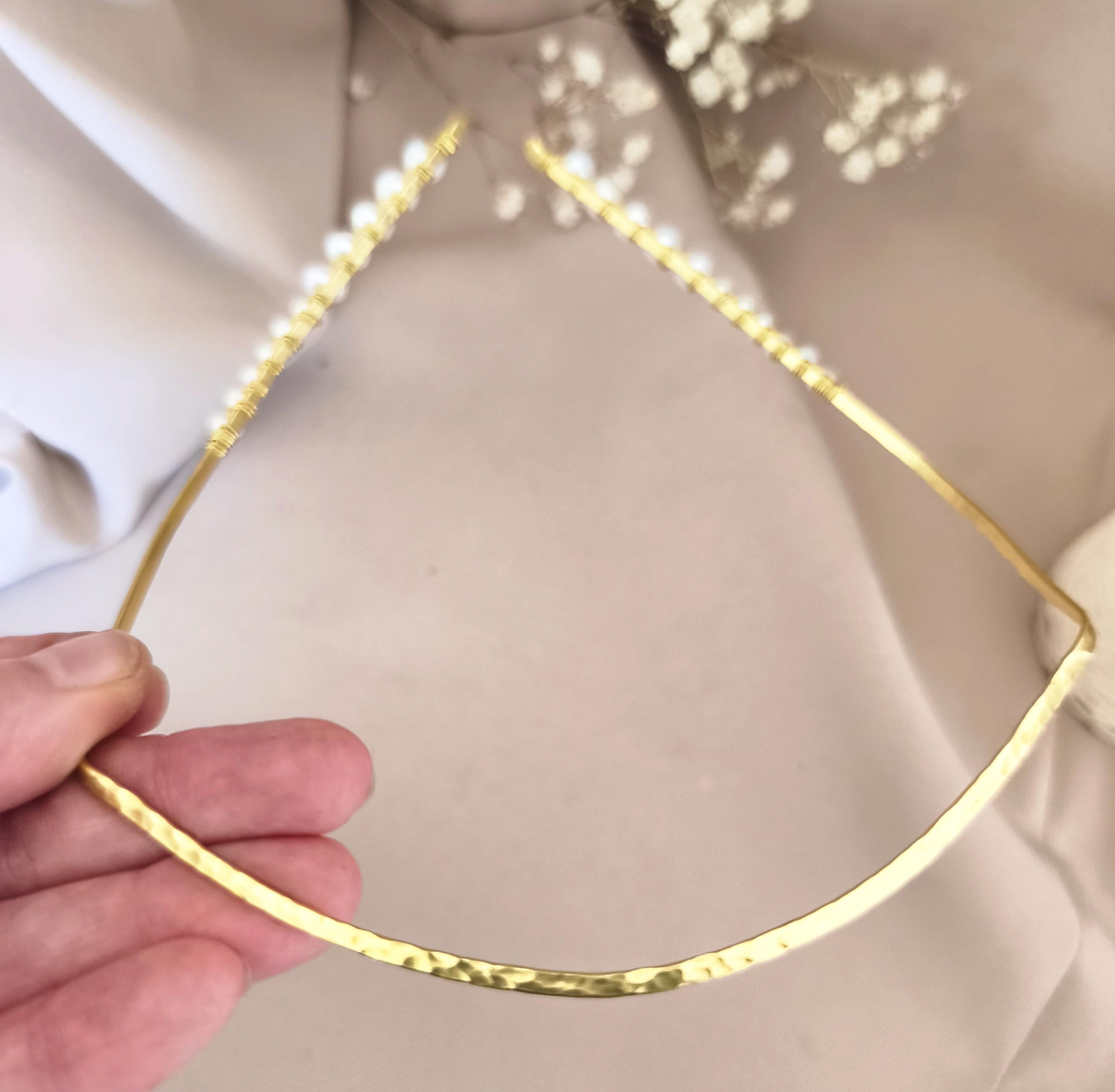 Pearl Hair Styling Tool, Pearl Halo Crown, Hair Shaping Tool, Bridal Hair Accessory, Braid Styling Tool, Brass or Steel