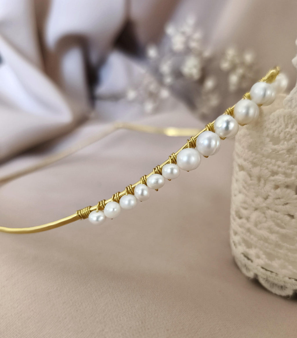 Pearl Hair Styling Tool, Pearl Halo Crown, Hair Shaping Tool, Bridal Hair Accessory, Braid Styling Tool, Brass or Steel