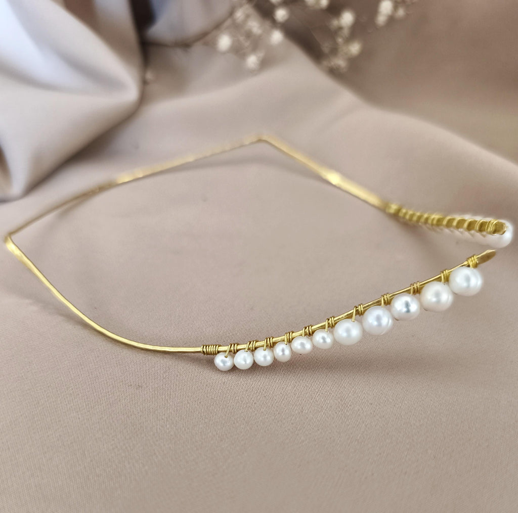 Pearl Hair Styling Tool, Pearl Halo Crown, Hair Shaping Tool, Bridal Hair Accessory, Braid Styling Tool, Brass or Steel