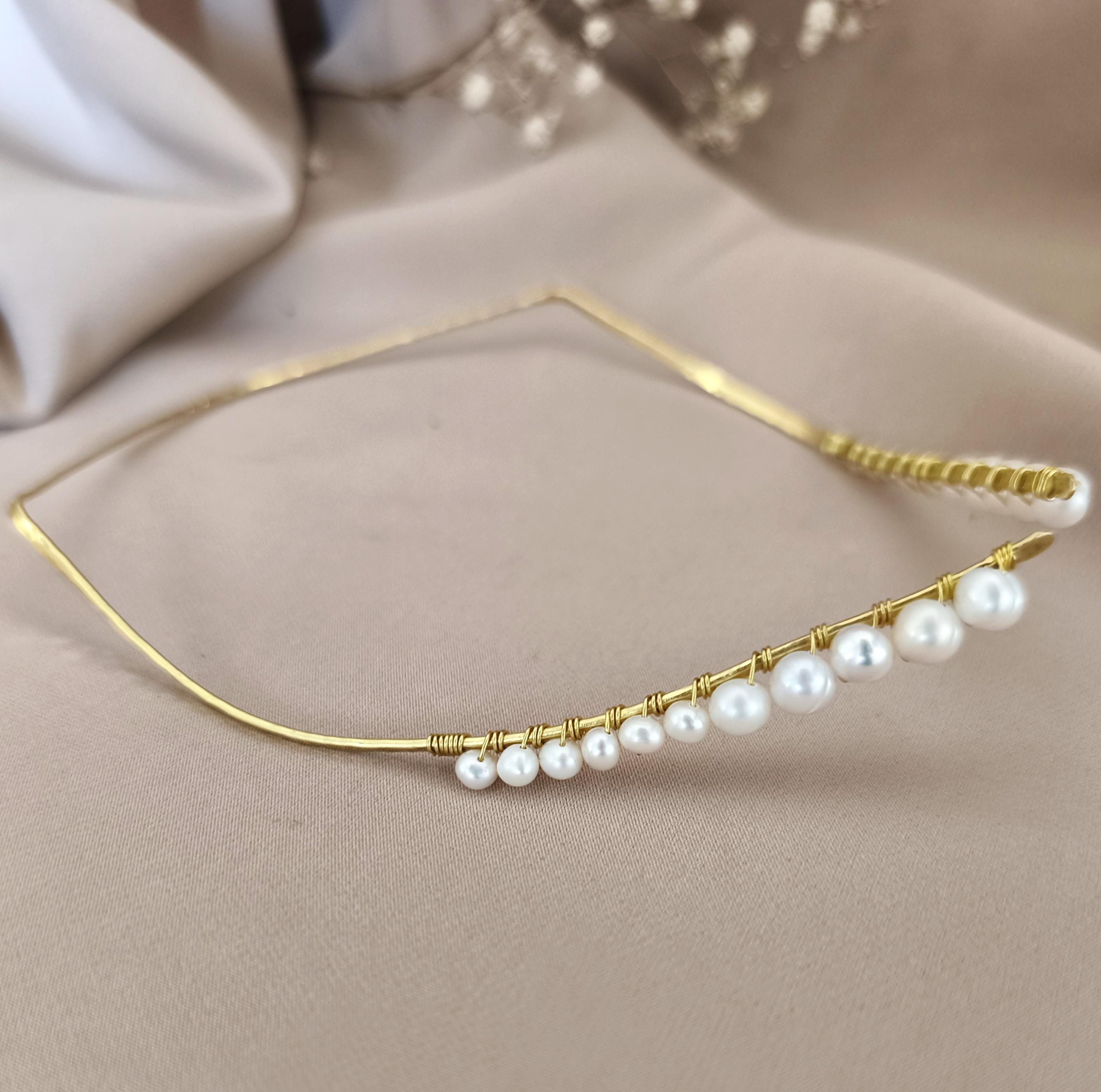Pearl Hair Styling Tool, Pearl Halo Crown, Hair Shaping Tool, Bridal Hair Accessory, Braid Styling Tool, Brass or Steel